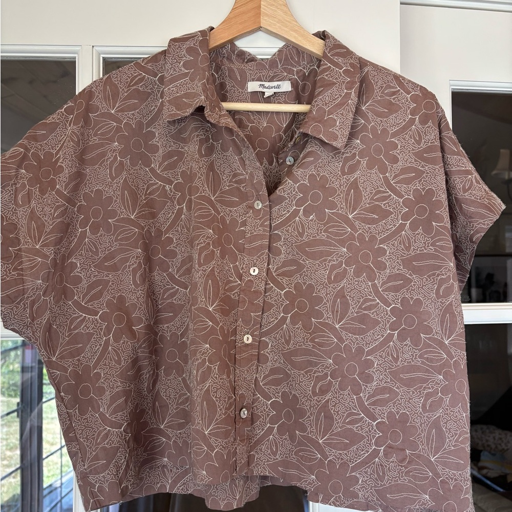 Madewell Taupe Floral Shirt